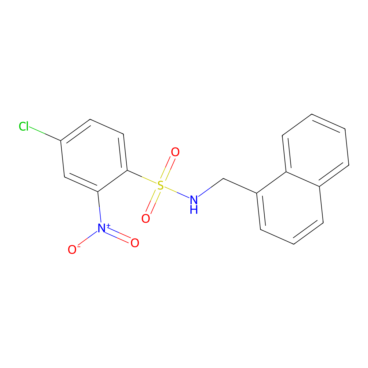 ((4-Chloro-2-nitrophenyl)sulfonyl)(naphthylmethyl)amine molecular structure, CAS 1022360-31-1