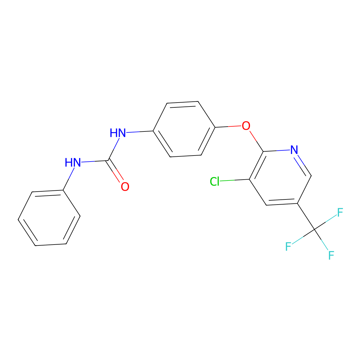 1-[4-[3-Chloro-5-(trifluoromethyl)pyridin-2-yl]oxyphenyl]-3-phenylurea molecular structure, CAS 1022362-62-4