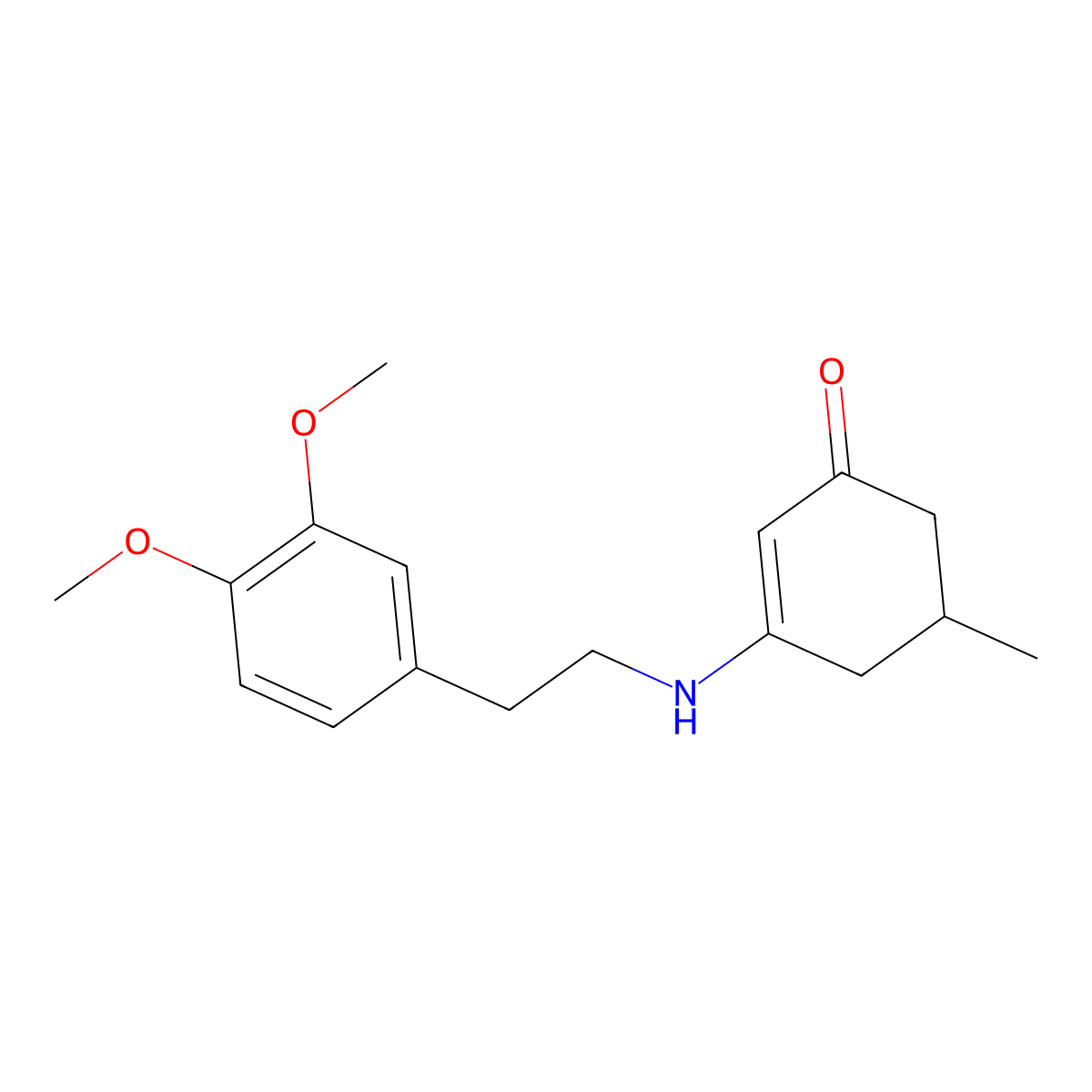 3-((2-(3,4-Dimethoxyphenyl)ethyl)amino)-5-methylcyclohex-2-EN-1-one molecular structure, CAS 1022363-02-5