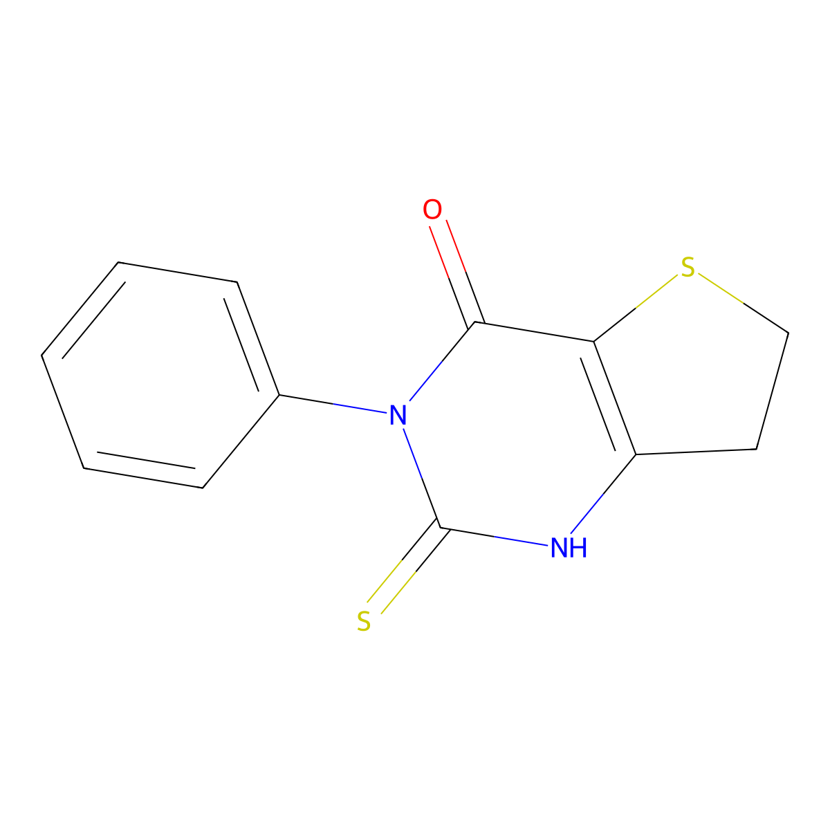 3-phenyl-2-thioxo-2,3,6,7-tetrahydrothieno[3,2-d]pyrimidin-4(1H)-one molecular structure, CAS 1022363-09-2
