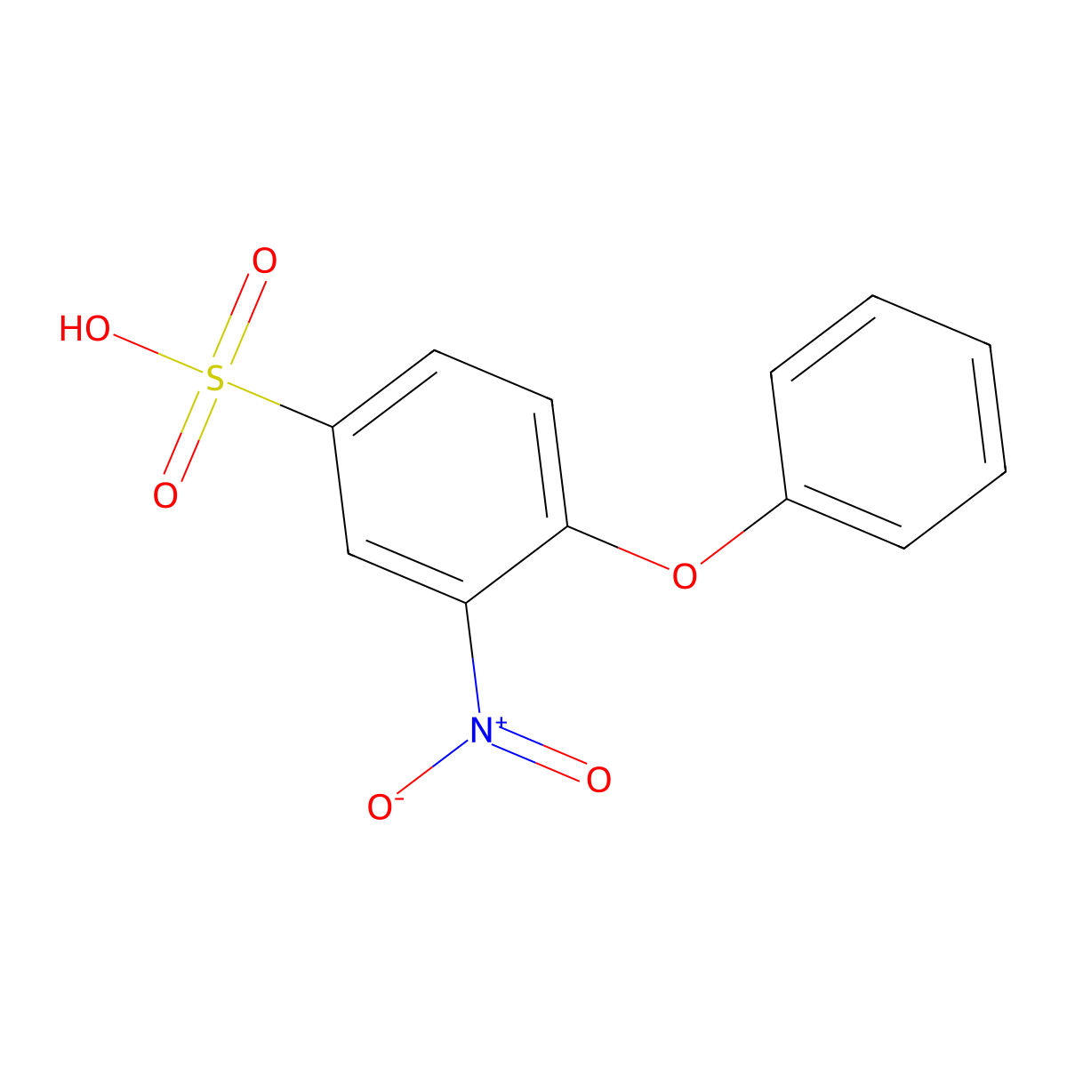 3-Nitro-4-phenoxybenzenesulfonic acid molecular structure, CAS 102238-65-3
