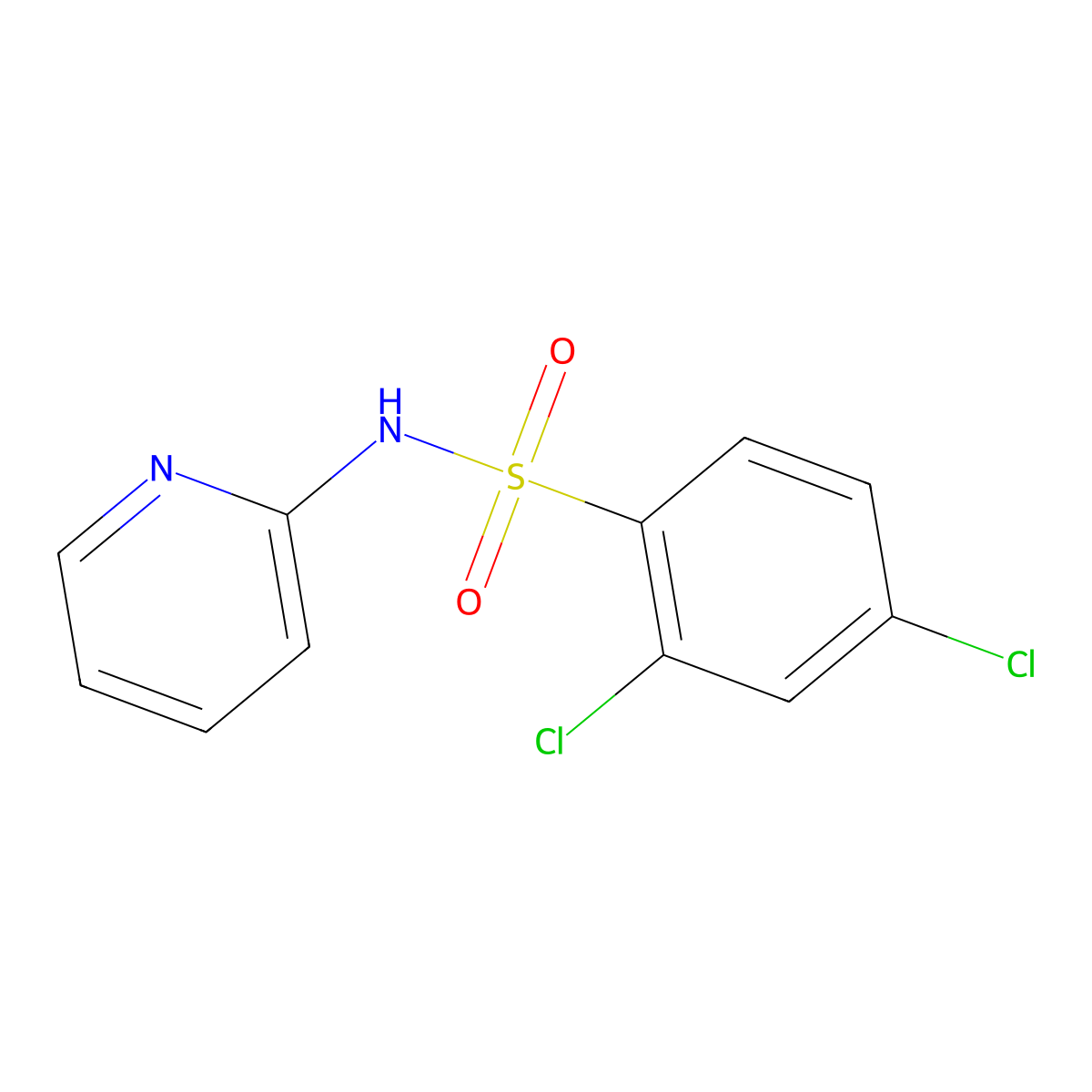 2,4-dichloro-N-pyridin-2-ylbenzenesulfonamide molecular structure, CAS 1022389-27-0
