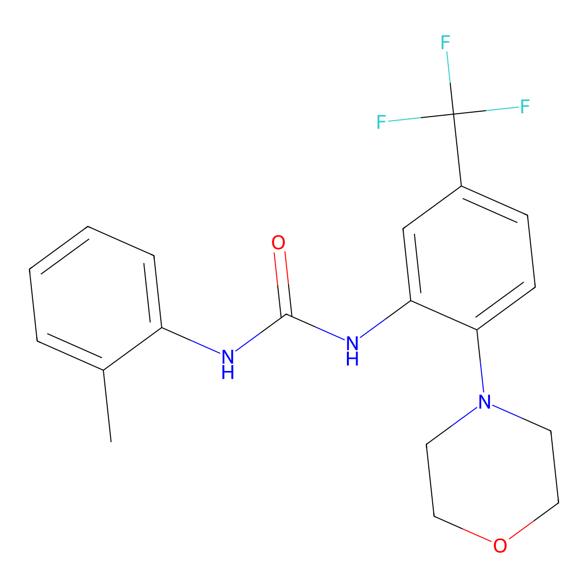 1-(2-Methylphenyl)-3-(2-morpholin-4-YL-5-(trifluoromethyl)phenyl)urea molecular structure, CAS 1022390-88-0