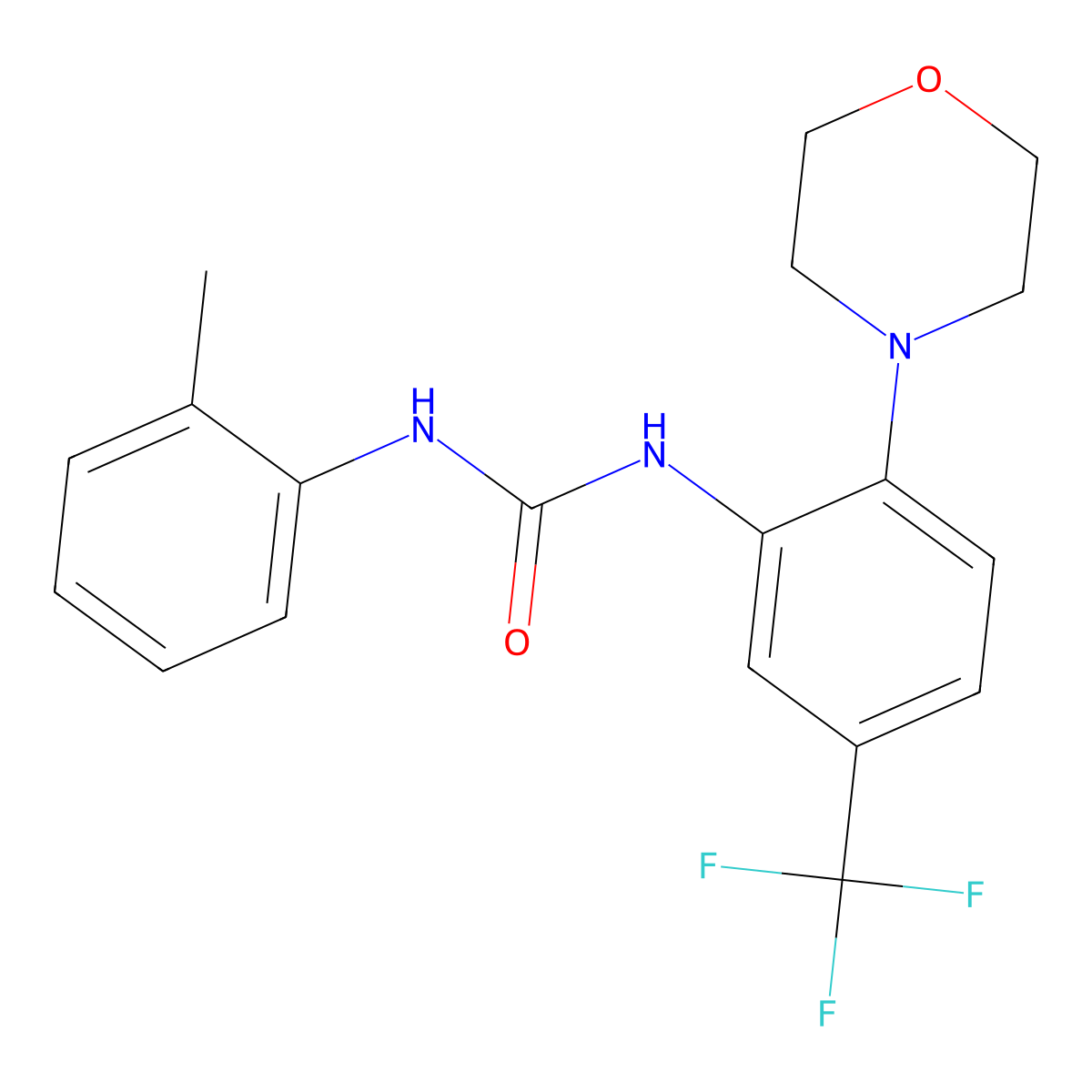 1-(2-Methylphenyl)-3-(2-morpholin-4-YL-5-(trifluoromethyl)phenyl)urea molecular structure, CAS 1022390-88-0