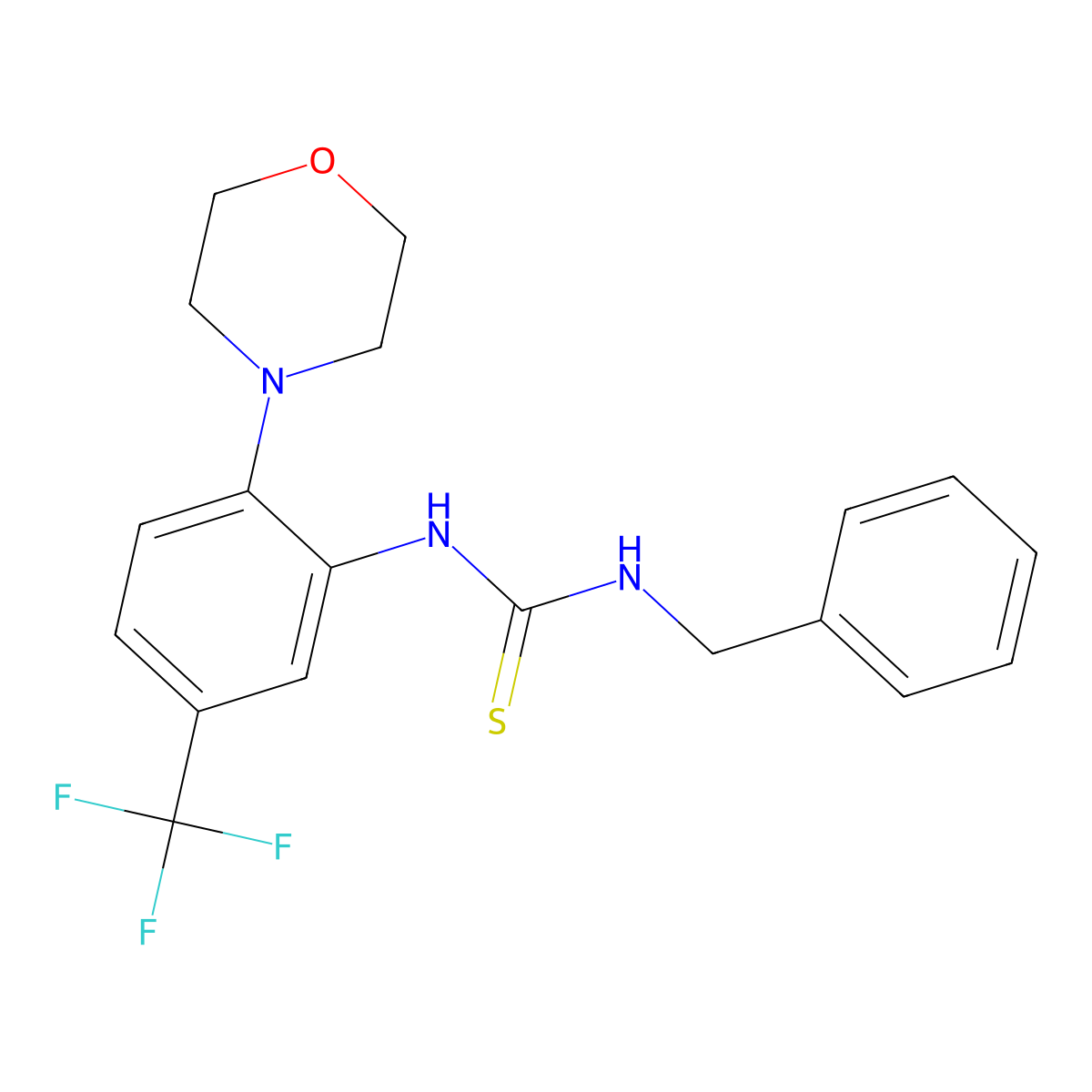 1-(Benzyl)-3-(2-morpholin-4-YL-5-(trifluoromethyl)phenyl)thiourea molecular structure, CAS 1022390-94-8