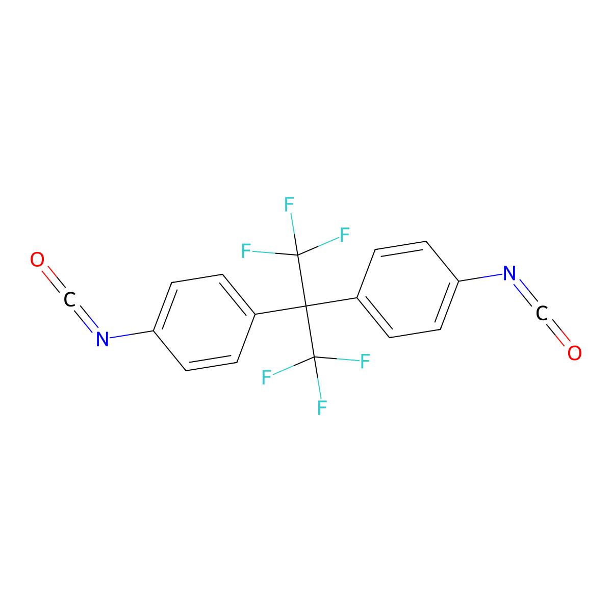 2,2-Bis(4-isocyanatophenyl)hexafluoropropane molecular structure, CAS 10224-18-7