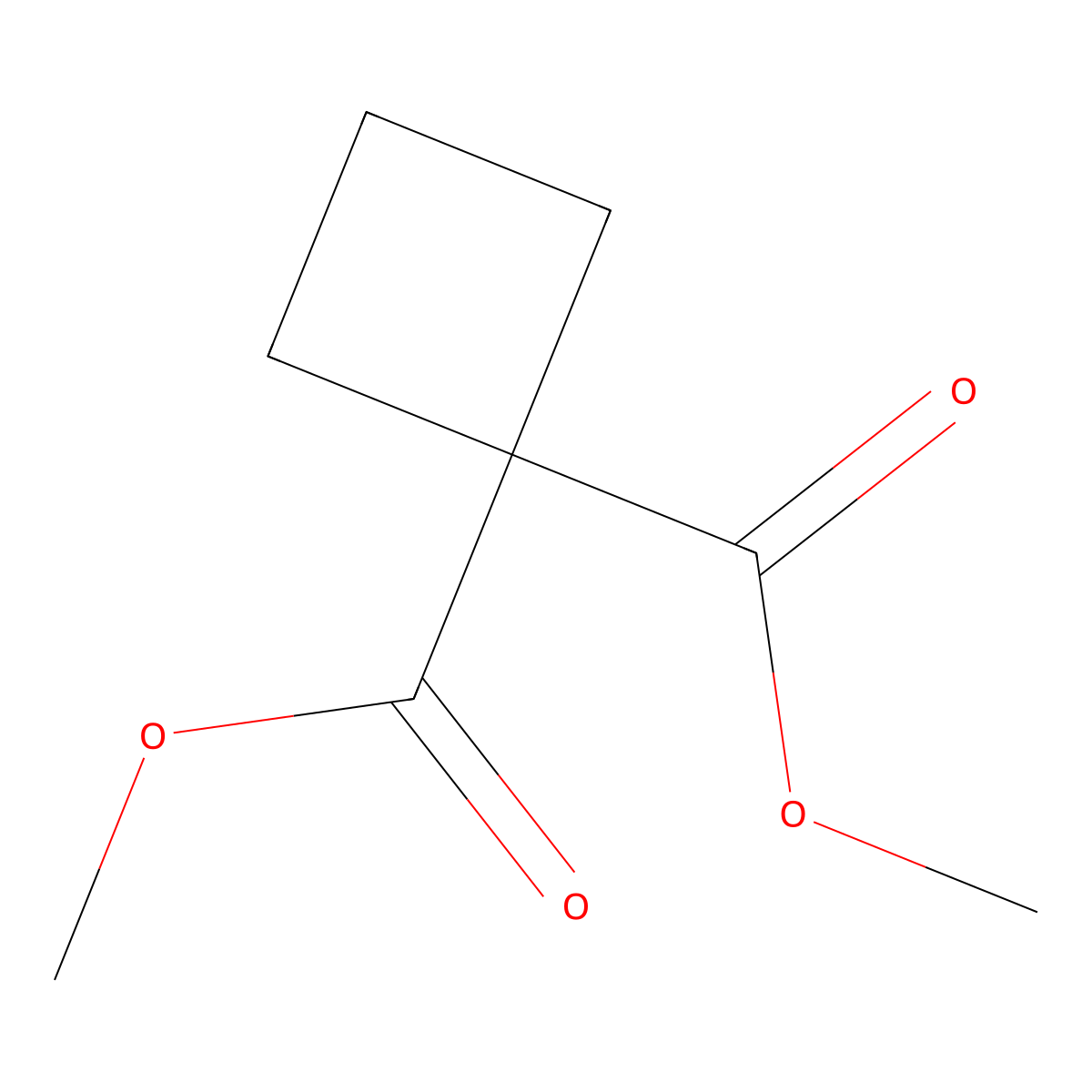 Dimethyl cyclobutane-1,1-dicarboxylate molecular structure, CAS 10224-72-3