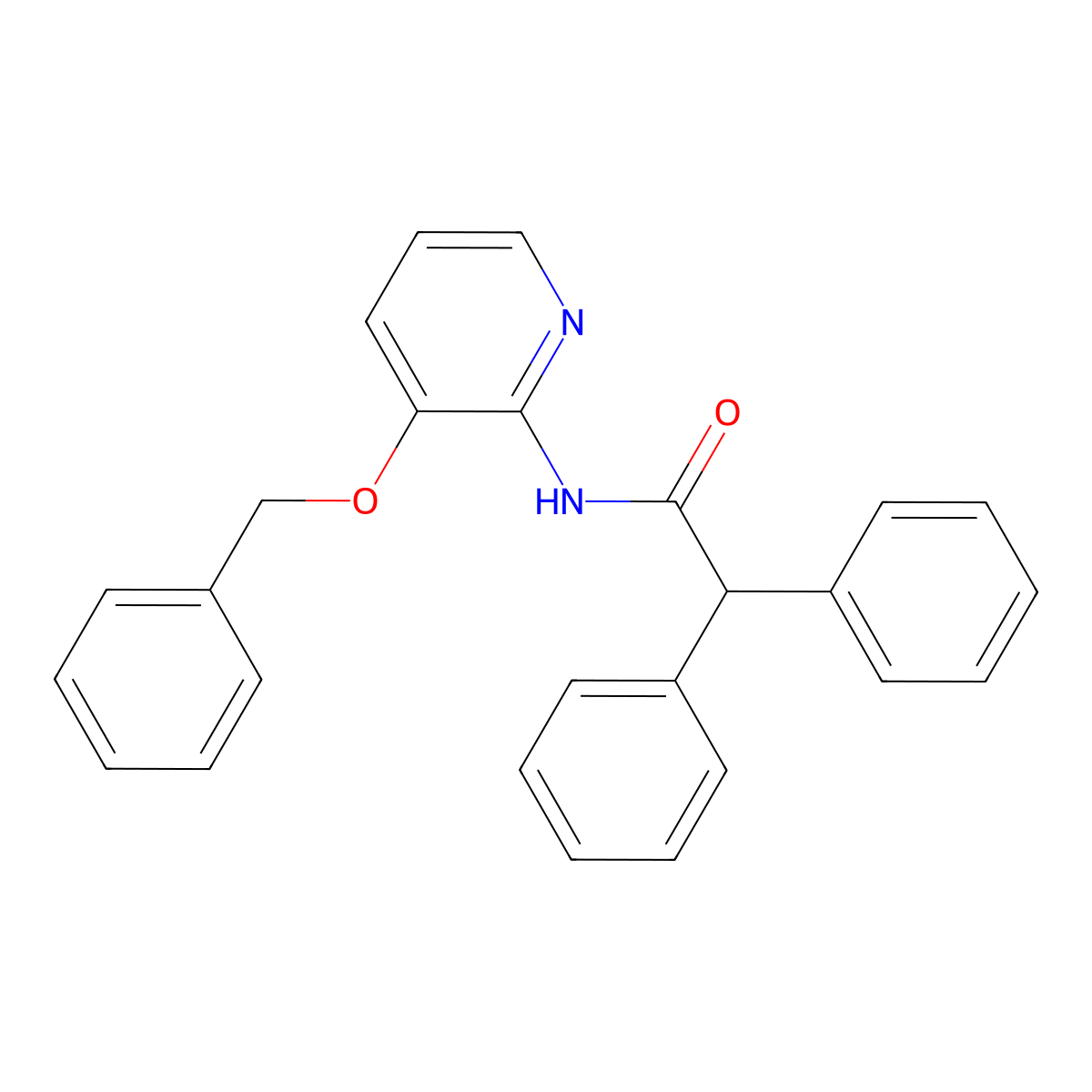 2,2-diphenyl-N-(3-phenylmethoxypyridin-2-yl)acetamide molecular structure, CAS 1022401-41-7