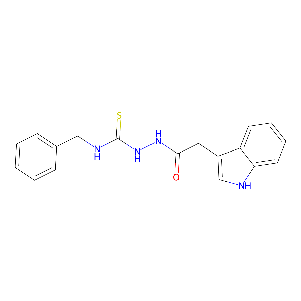 1-benzyl-3-[[2-(1H-indol-3-yl)acetyl]amino]thiourea molecular structure, CAS 1022401-73-5