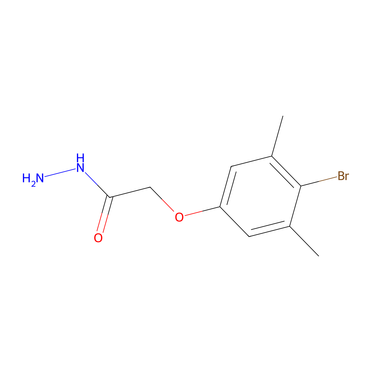 2-(4-Bromo-3,5-dimethylphenoxy)acetohydrazide molecular structure, CAS 1022401-80-4