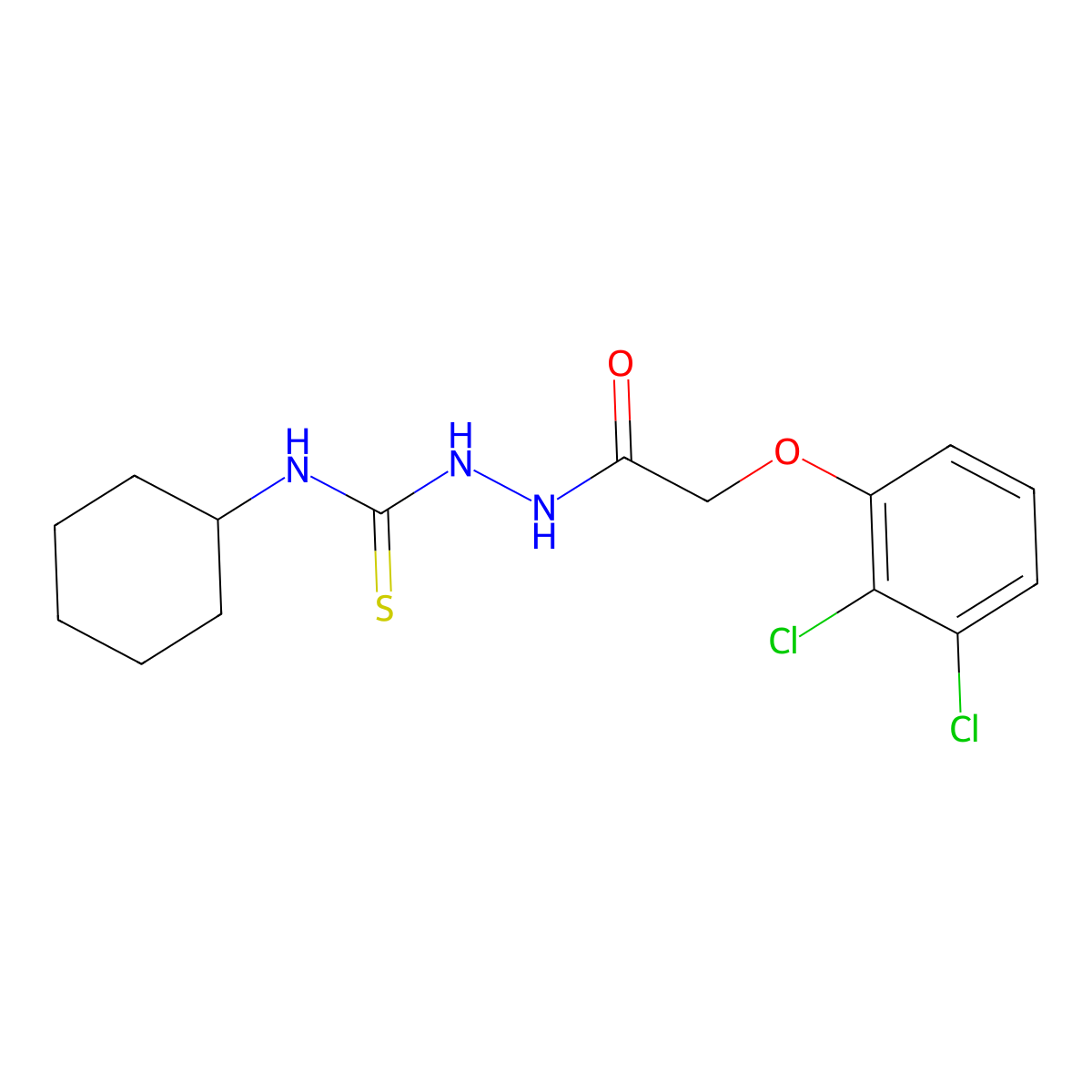 1-Cyclohexyl-3-[[2-(2,3-dichlorophenoxy)acetyl]amino]thiourea molecular structure, CAS 1022404-05-2