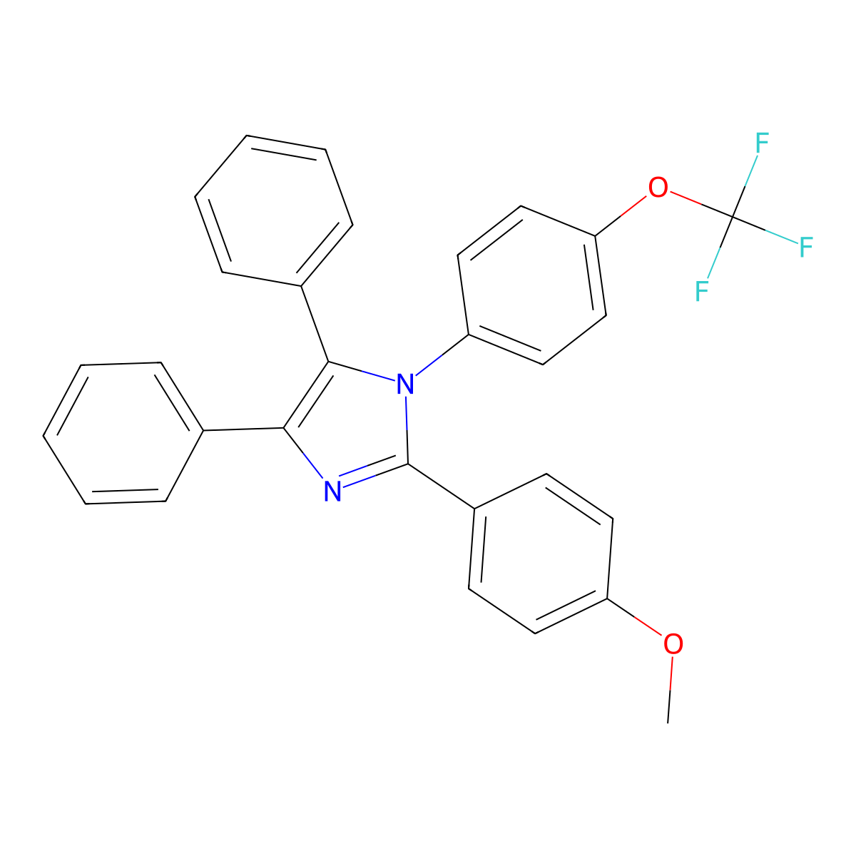 2-(4-methoxyphenyl)-4,5-diphenyl-1-[4-(trifluoromethoxy)phenyl]-1H-imidazole molecular structure, CAS 1022404-16-5