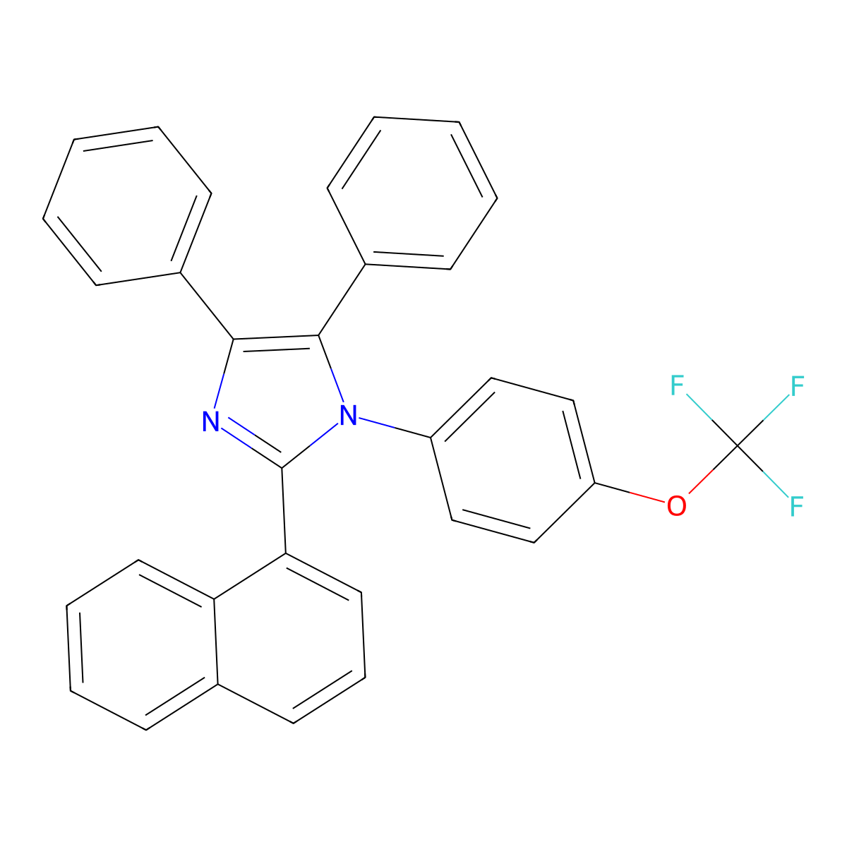 2-Naphthalen-1-yl-4,5-diphenyl-1-[4-(trifluoromethoxy)phenyl]imidazole molecular structure, CAS 1022404-20-1