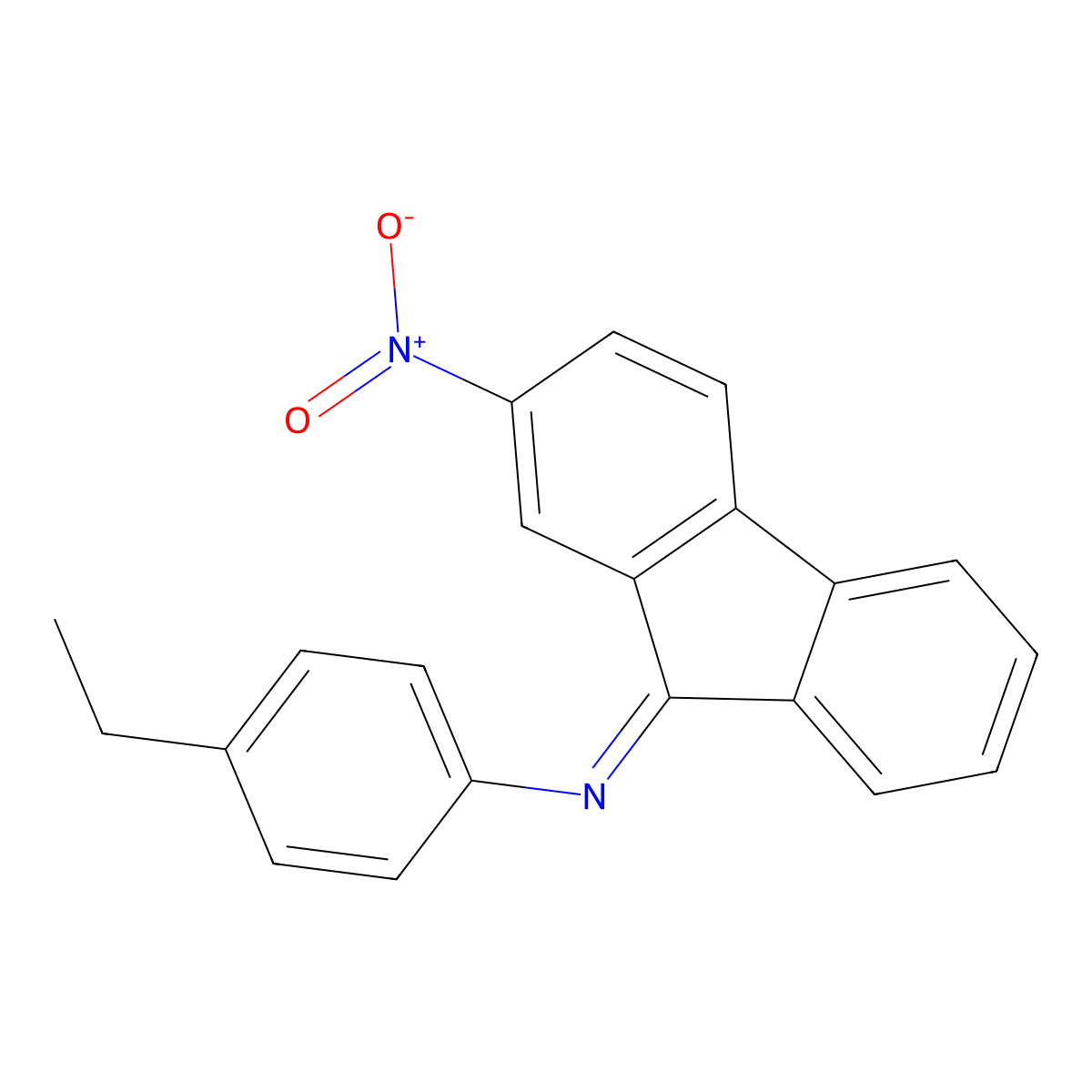 4-Ethyl-N-(2-nitro-9-fluorenylidene)aniline molecular structure, CAS 102241-35-0