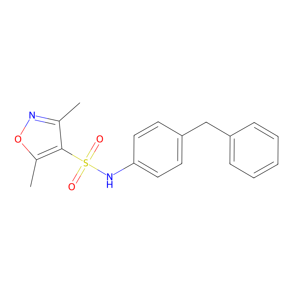 N-(4-Benzylphenyl)-3,5-dimethylisoxazole-4-sulfonamide molecular structure, CAS 1022417-69-1
