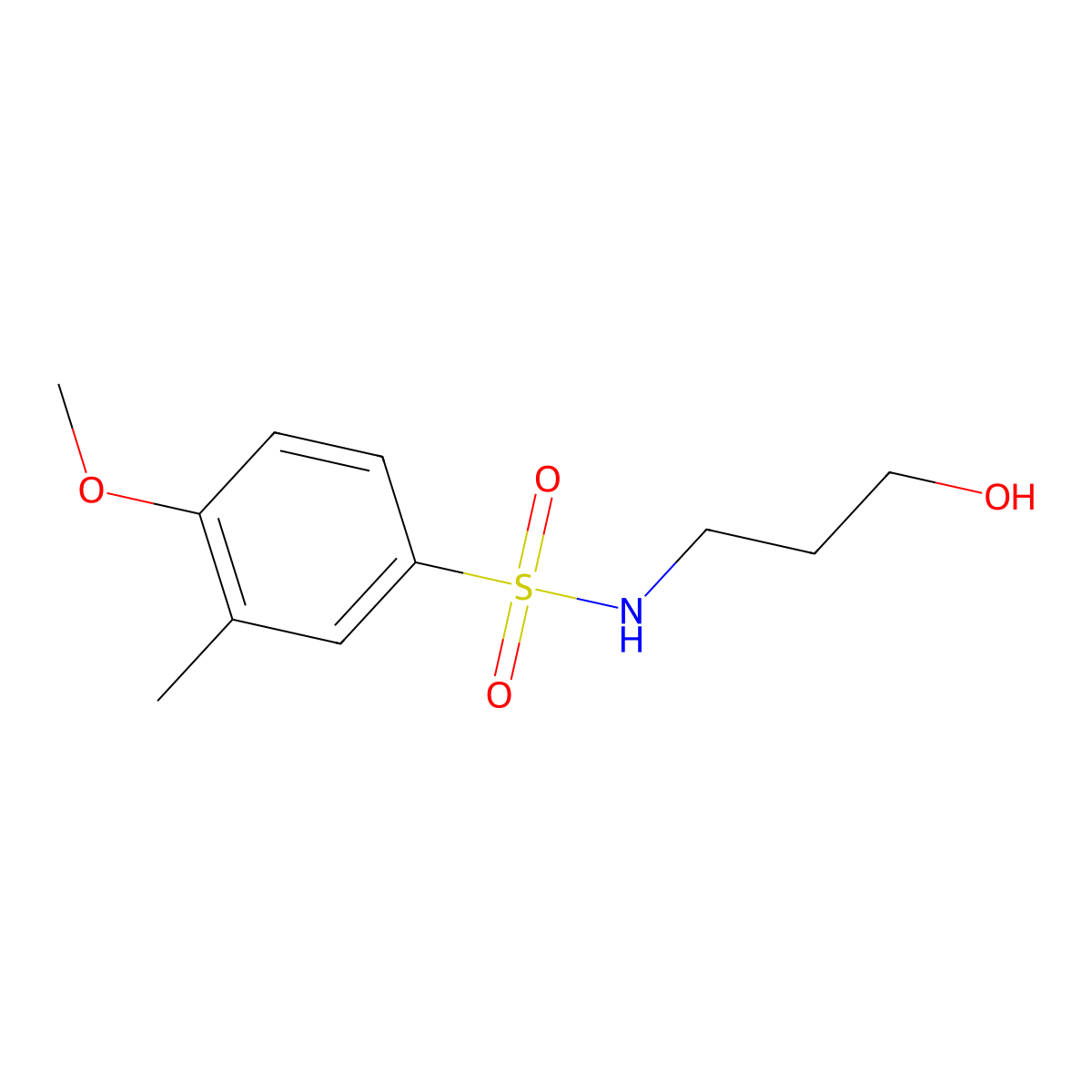 N-(3-hydroxypropyl)-4-methoxy-3-methylbenzenesulfonamide molecular structure, CAS 1022421-35-7