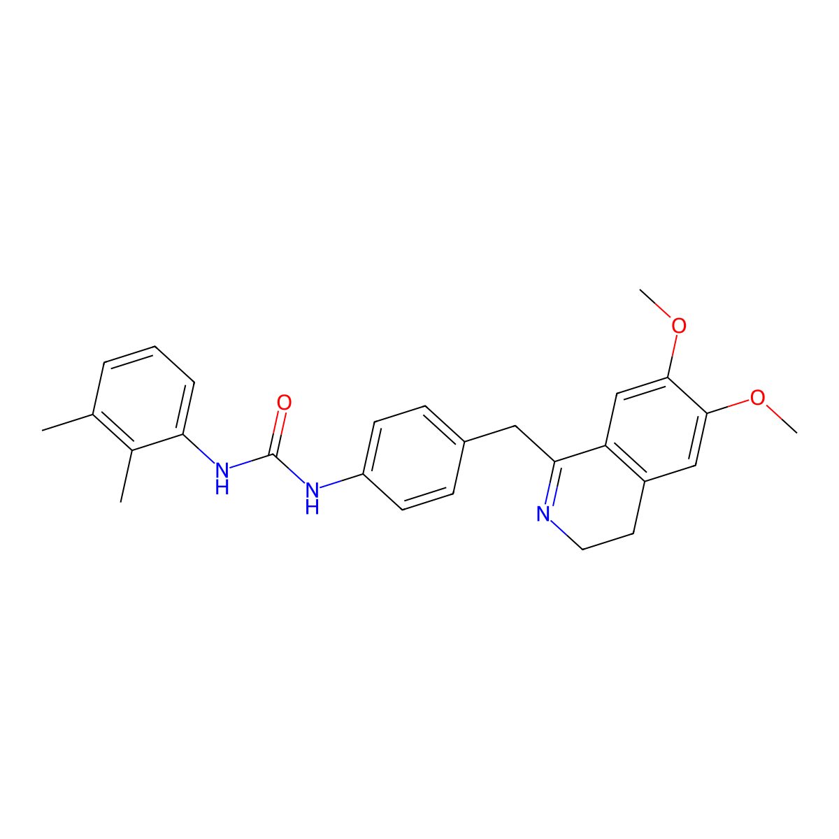 1-[4-[(6,7-Dimethoxy-3,4-dihydroisoquinolin-1-yl)methyl]phenyl]-3-(2,3-dimethylphenyl)urea molecular structure, CAS 1022421-36-8