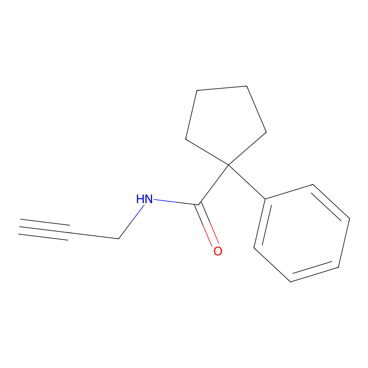 (Phenylcyclopentyl)-N-prop-2-ynylformamide molecular structure, CAS 1022422-91-8