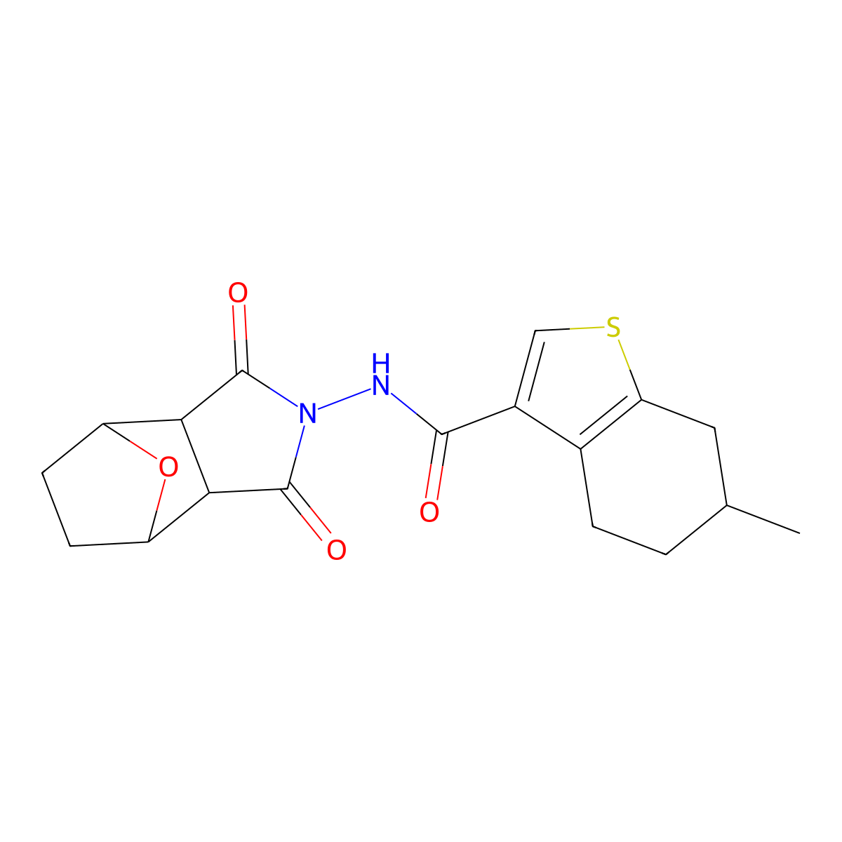 N-(1,3-dioxooctahydro-2H-4,7-epoxyisoindol-2-yl)-6-methyl-4,5,6,7-tetrahydro-1-benzothiophene-3-carboxamide molecular structure, CAS 1022431-54-4
