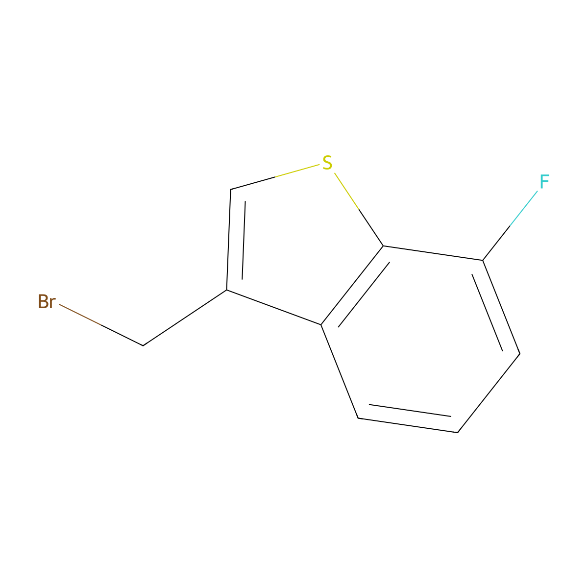 3-(Bromomethyl)-7-fluoro-1-benzothiophene molecular structure, CAS 102246-36-6