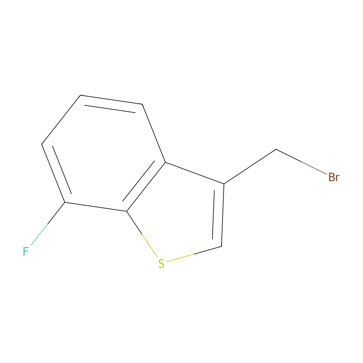 3-(Bromomethyl)-7-fluoro-1-benzothiophene molecular structure, CAS 102246-36-6