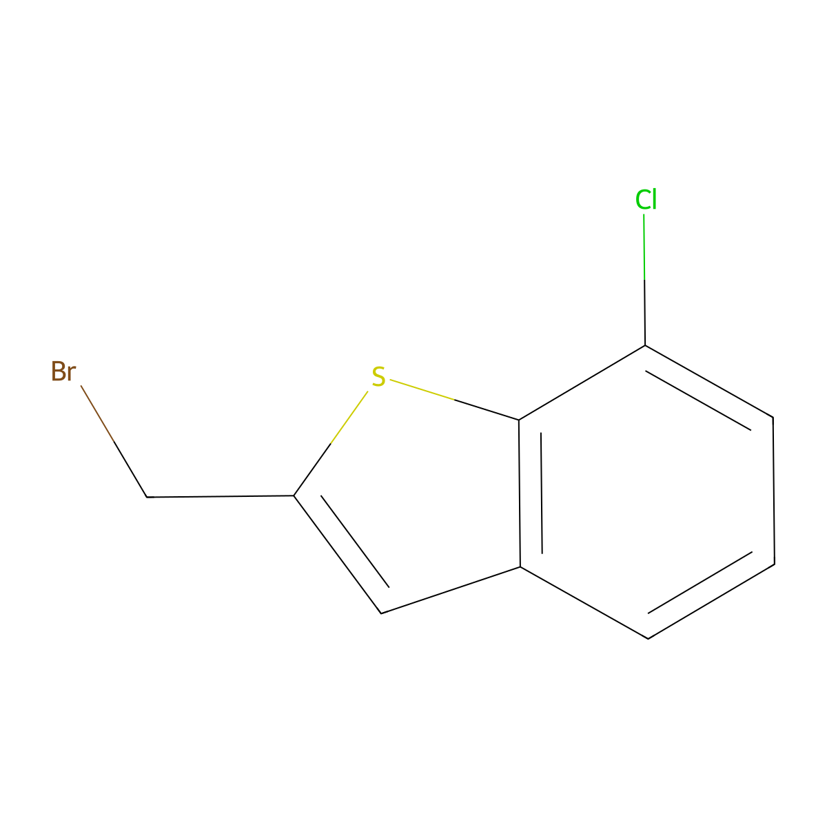 2-(Bromomethyl)-7-chloro-1-benzothiophene molecular structure, CAS 102246-40-2