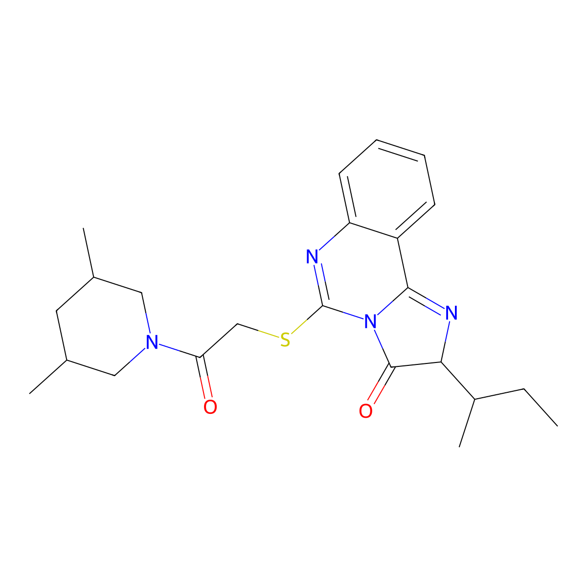 2-(butan-2-yl)-5-{[2-(3,5-dimethylpiperidin-1-yl)-2-oxoethyl]sulfanyl}-2H,3H-imidazo[1,2-c]quinazolin-3-one molecular structure, CAS 1022460-09-8