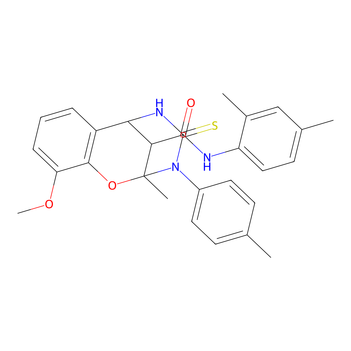 N-(2,4-dimethylphenyl)-10-methoxy-2-methyl-3-(4-methylphenyl)-4-thioxo-3,4,5,6-tetrahydro-2H-2,6-methano-1,3,5-benzoxadiazocine-11-carboxamide molecular structure, CAS 1022462-80-1