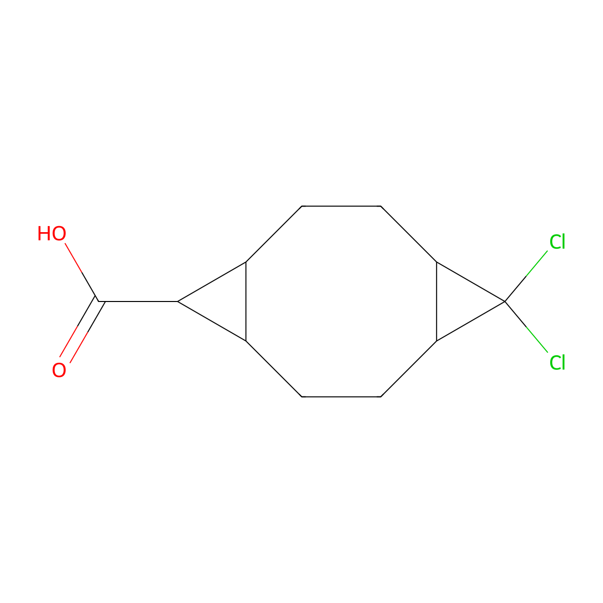 10,10-Dichlorotricyclo[7.1.0.0~4,6~]decane-5-carboxylic acid molecular structure, CAS 1022462-94-7