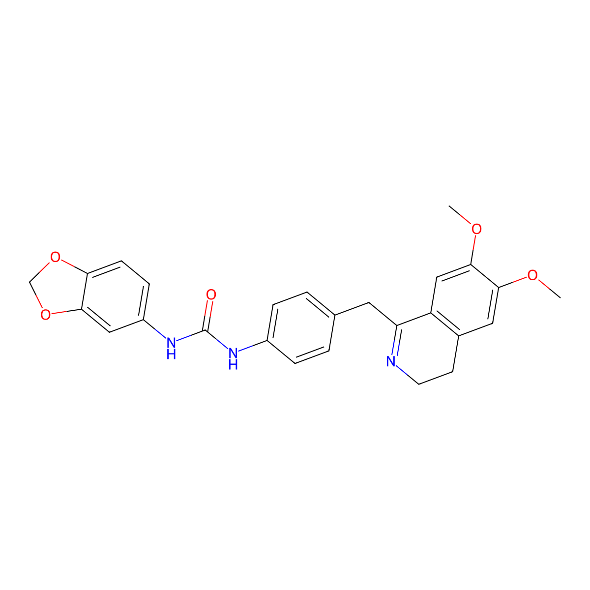 1-(1,3-Benzodioxol-5-yl)-3-[4-[(6,7-dimethoxy-3,4-dihydroisoquinolin-1-yl)methyl]phenyl]urea molecular structure, CAS 1022477-90-2