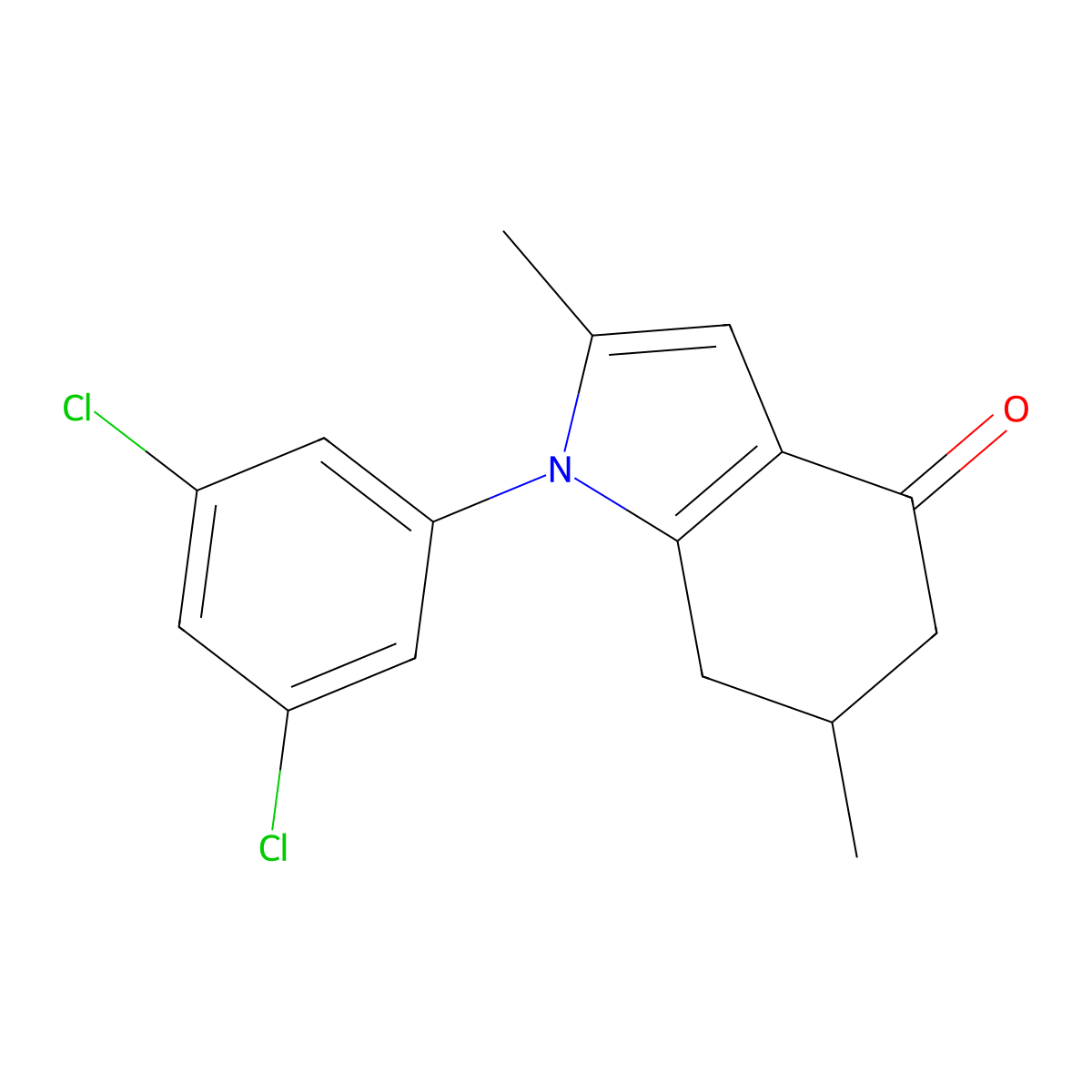 1-(3,5-dichlorophenyl)-2,6-dimethyl-6,7-dihydro-5H-indol-4-one molecular structure, CAS 1022480-78-9