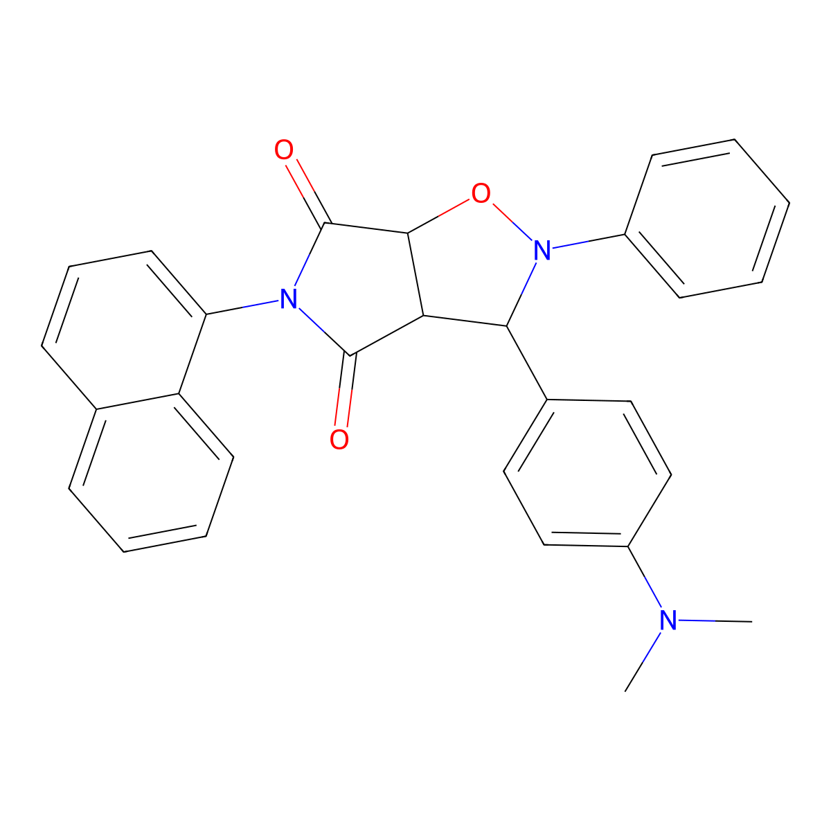 3-[4-(dimethylamino)phenyl]-5-(naphthalen-1-yl)-2-phenyldihydro-2H-pyrrolo[3,4-d][1,2]oxazole-4,6(3H,5H)-dione molecular structure, CAS 1022484-12-3