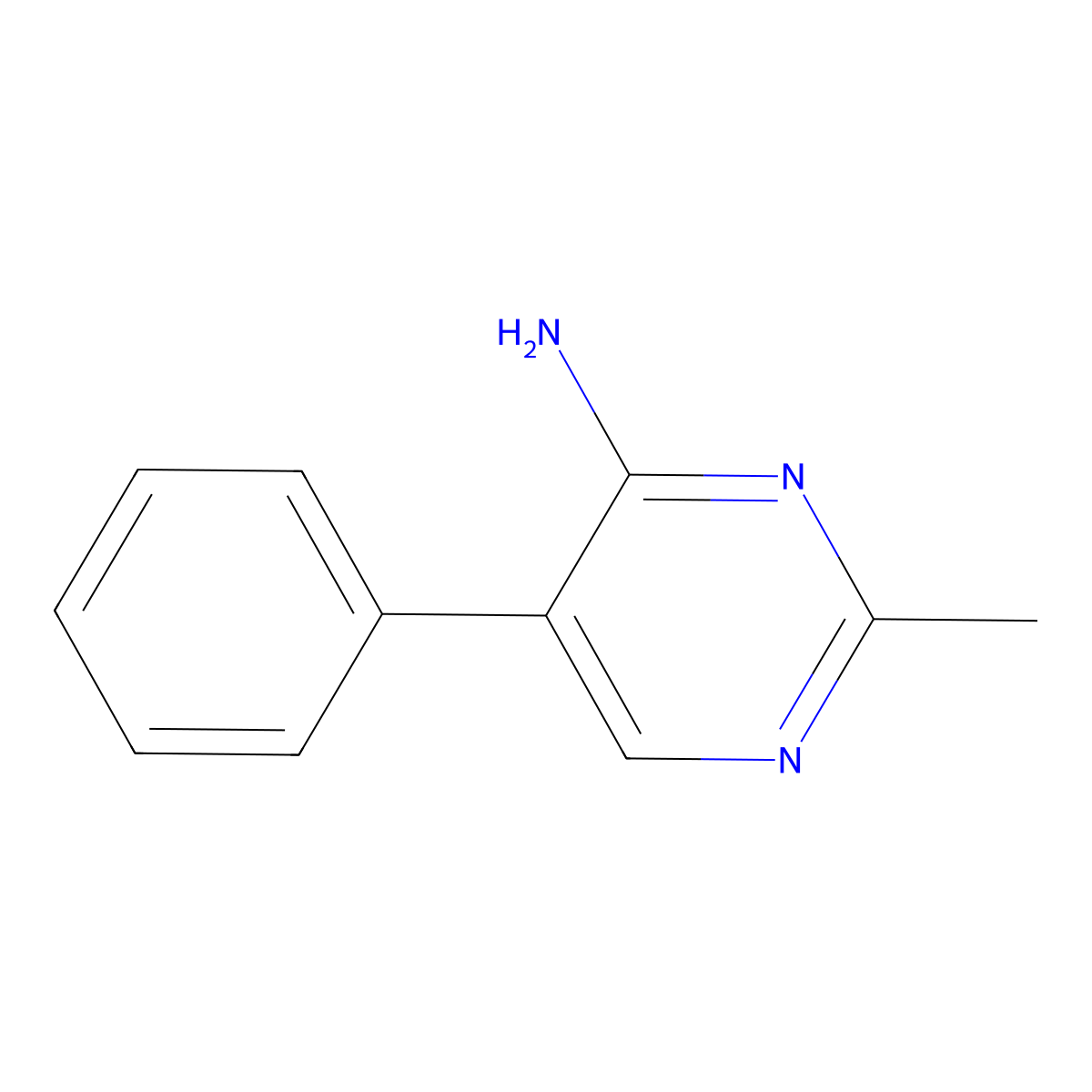 2-Methyl-5-phenylpyrimidin-4-amine molecular structure, CAS 102249-48-9