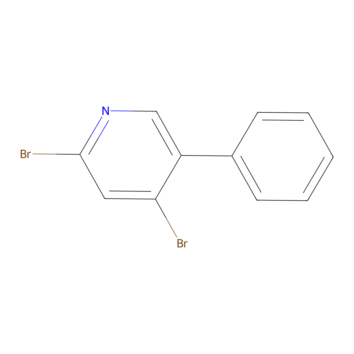 2,4-Dibromo-5-phenylpyridine molecular structure, CAS 102249-53-6