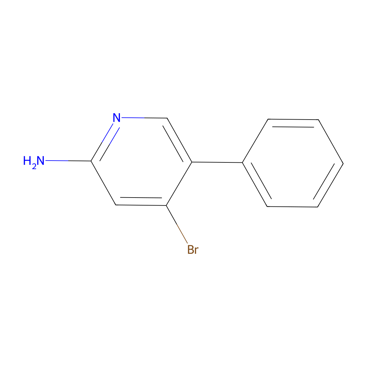 4-Bromo-5-phenyl-2-pyridinylamine molecular structure, CAS 102249-54-7