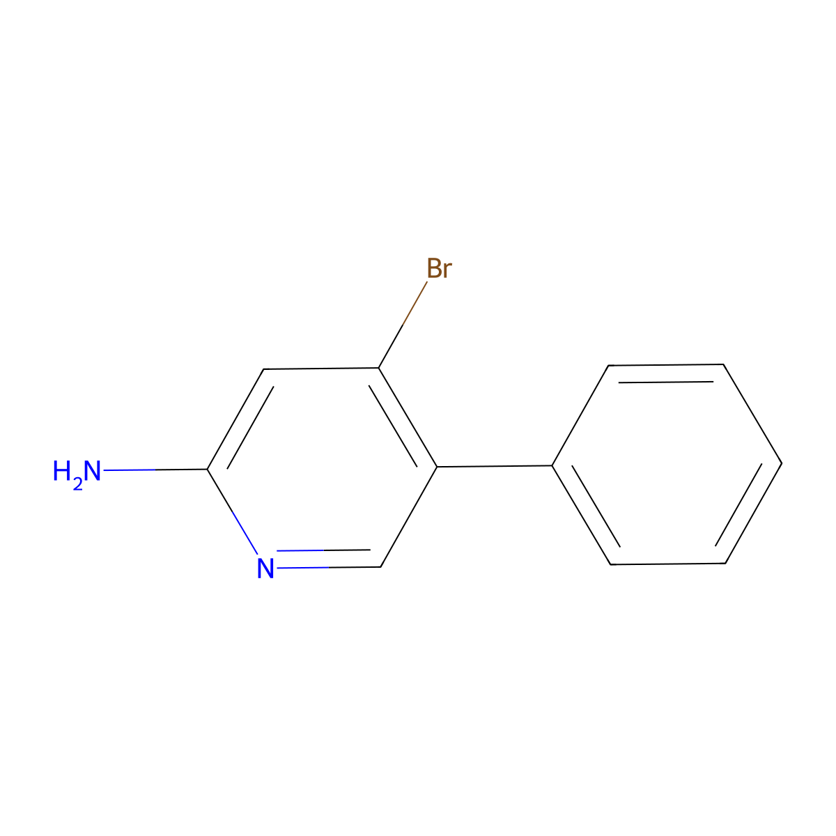 4-Bromo-5-phenyl-2-pyridinylamine molecular structure, CAS 102249-54-7