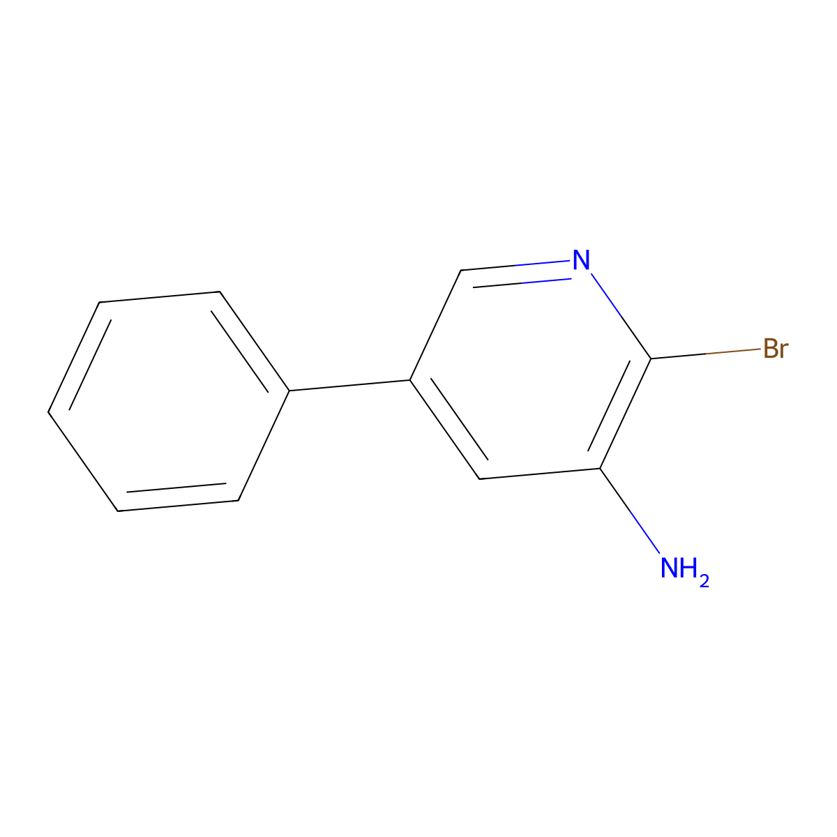 2-Bromo-5-phenylpyridin-3-amine molecular structure, CAS 102249-56-9