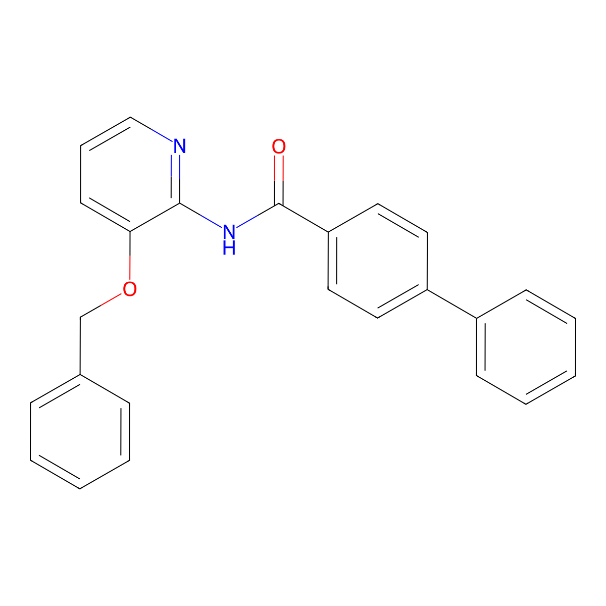4-phenyl-N-(3-phenylmethoxypyridin-2-yl)benzamide molecular structure, CAS 1022491-16-2