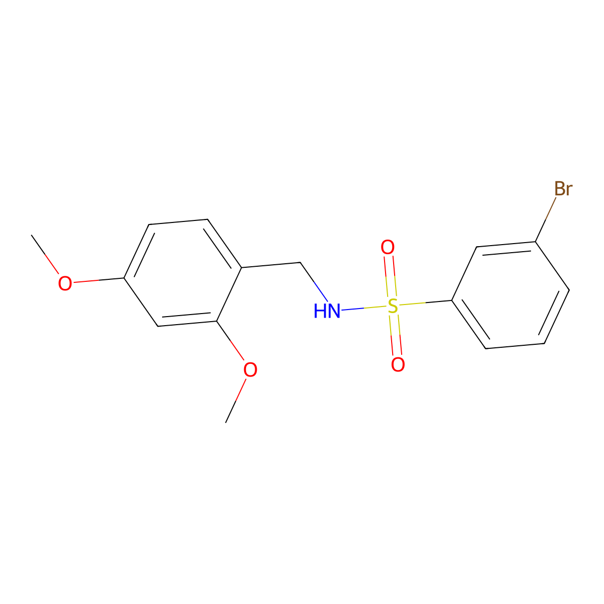 3-bromo-N-(2,4-dimethoxybenzyl)benzenesulfonamide molecular structure, CAS 1022495-20-0