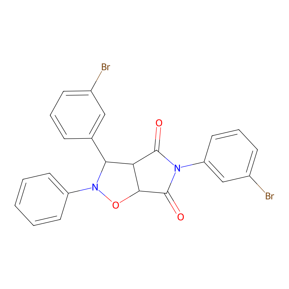 3,5-bis(3-bromophenyl)-2-phenyldihydro-2H-pyrrolo[3,4-d][1,2]oxazole-4,6(3H,5H)-dione molecular structure, CAS 1022495-42-6