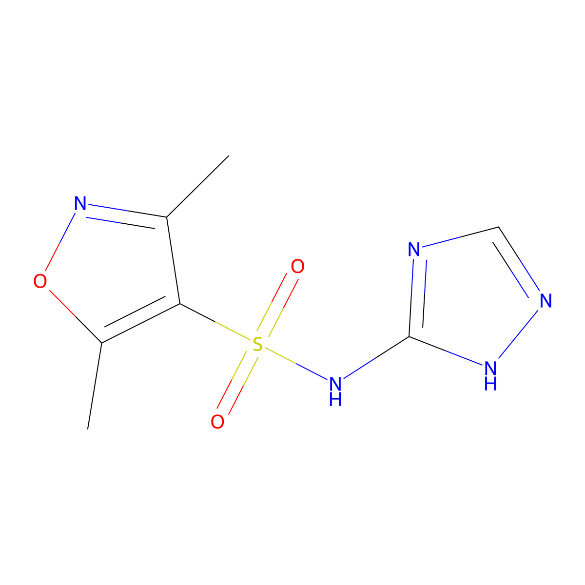 3,5-dimethyl-N-(1H-1,2,4-triazol-5-yl)-1,2-oxazole-4-sulfonamide molecular structure, CAS 1022502-04-0