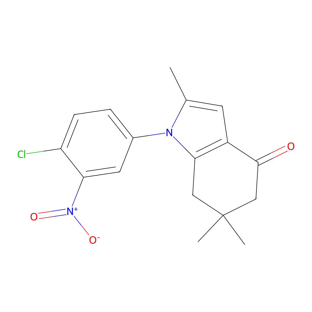 1-(4-Chloro-3-nitrophenyl)-2,6,6-trimethyl-5,7-dihydroindol-4-one molecular structure, CAS 1022511-28-9