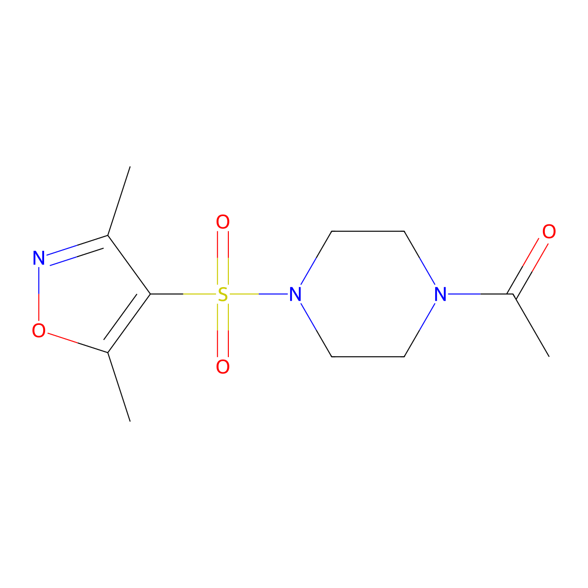 1-{4-[(3,5-Dimethyl-1,2-oxazol-4-yl)sulfonyl]piperazin-1-yl}ethanone molecular structure, CAS 1022516-56-8