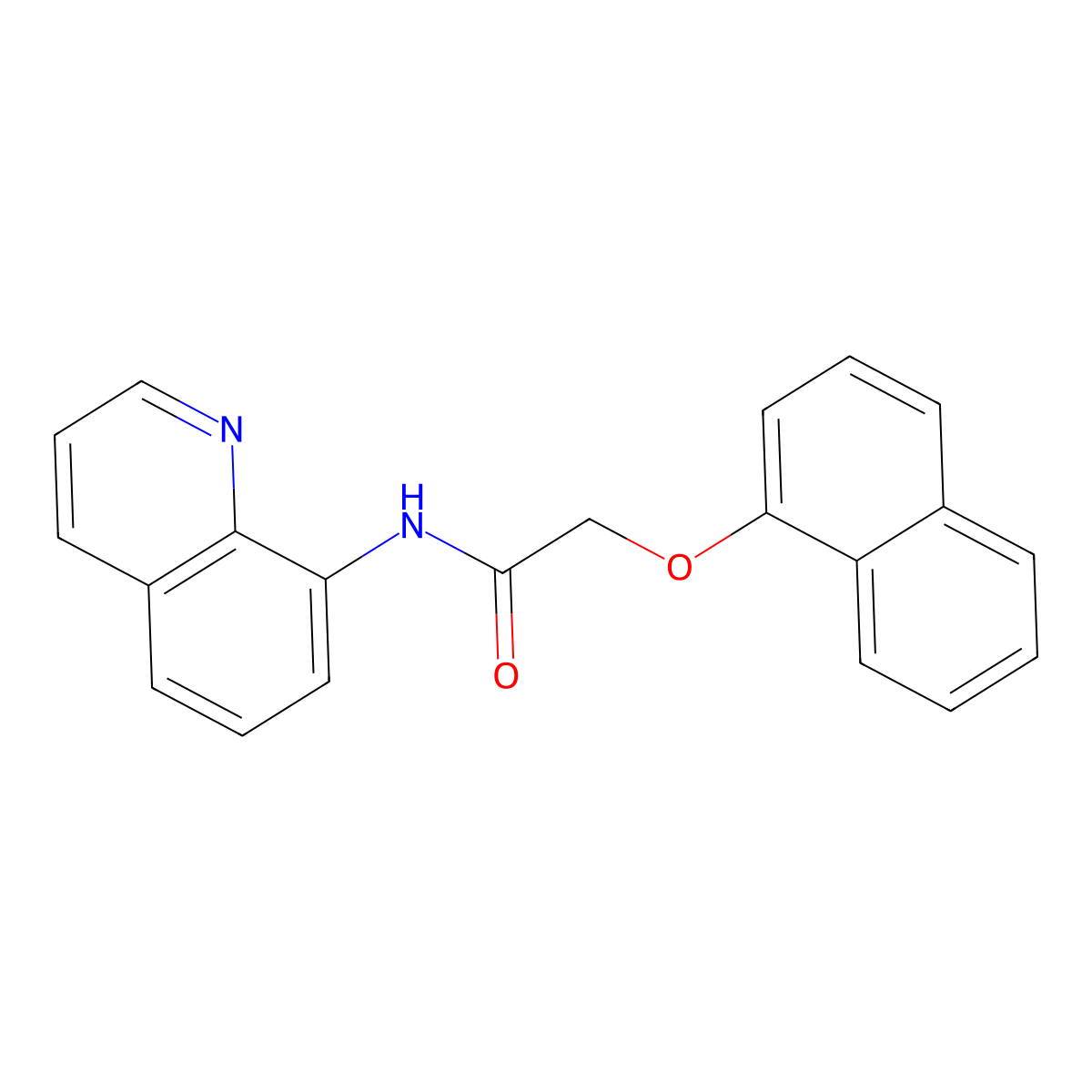 2-naphthalen-1-yloxy-N-quinolin-8-ylacetamide molecular structure, CAS 1022522-79-7