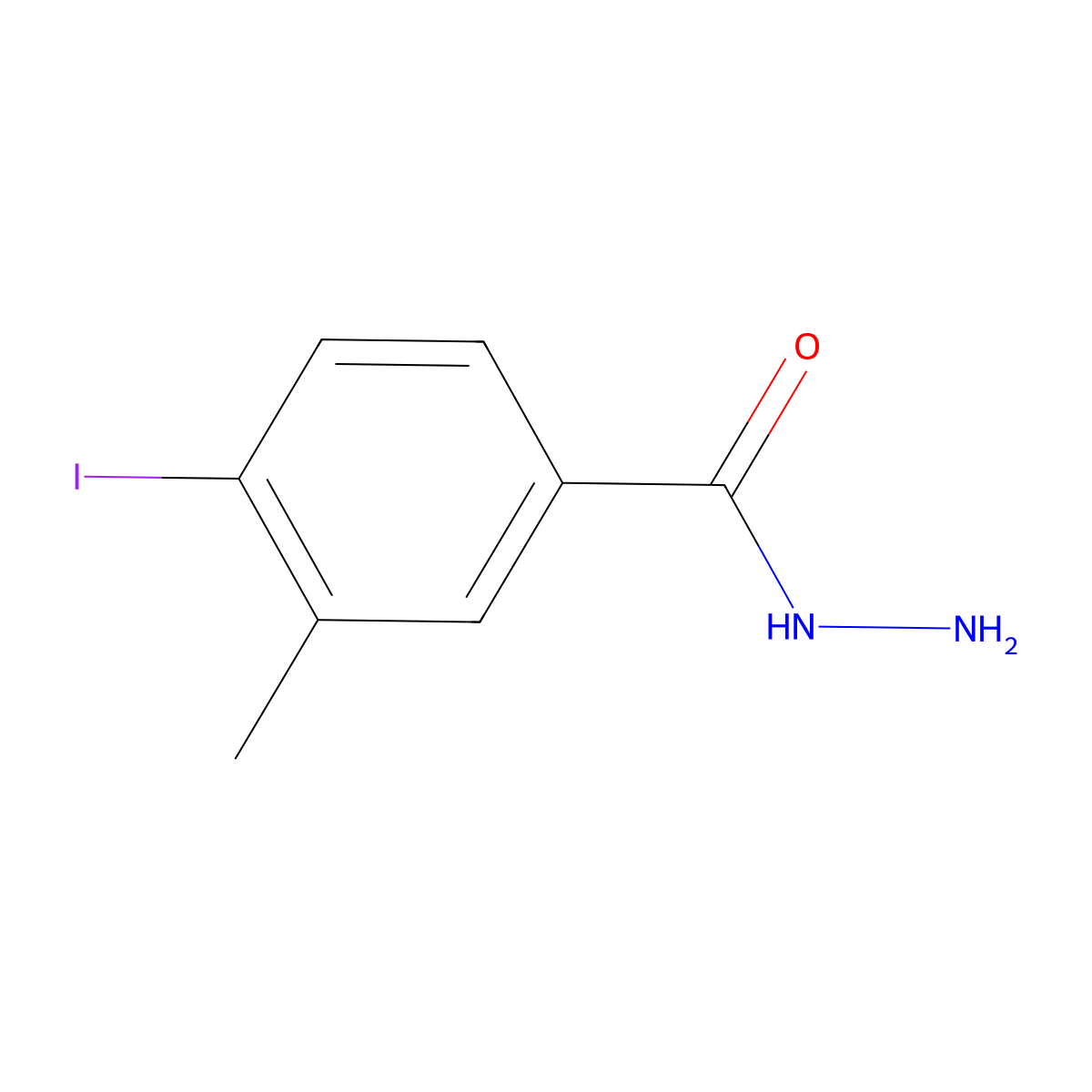 4-Iodo-3-methylbenzohydrazide molecular structure, CAS 1022524-08-8