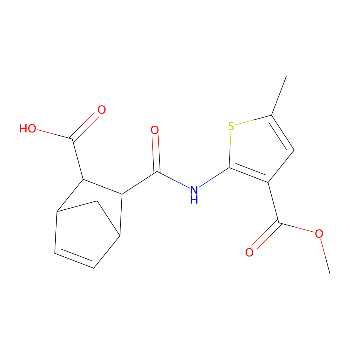3-{[3-(Methoxycarbonyl)-5-methylthiophen-2-yl]carbamoyl}bicyclo[2.2.1]hept-5-ene-2-carboxylic acid molecular structure, CAS 1022524-23-7
