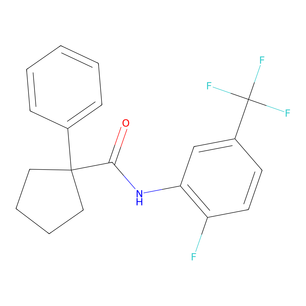N-[2-fluoro-5-(trifluoromethyl)phenyl]-1-phenylcyclopentane-1-carboxamide molecular structure, CAS 1022529-02-7