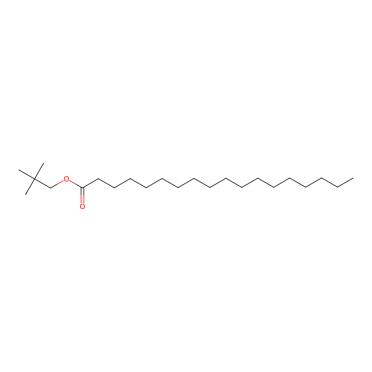 Octadecanoic acid, 2,2-dimethylpropyl ester molecular structure, CAS 102253-41-8