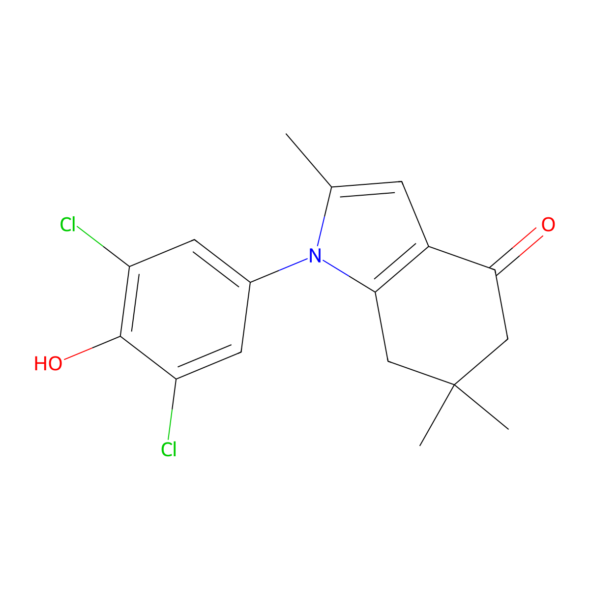 1-(3,5-Dichloro-4-hydroxyphenyl)-2,6,6-trimethyl-5,6,7-trihydroindol-4-one molecular structure, CAS 1022530-75-1