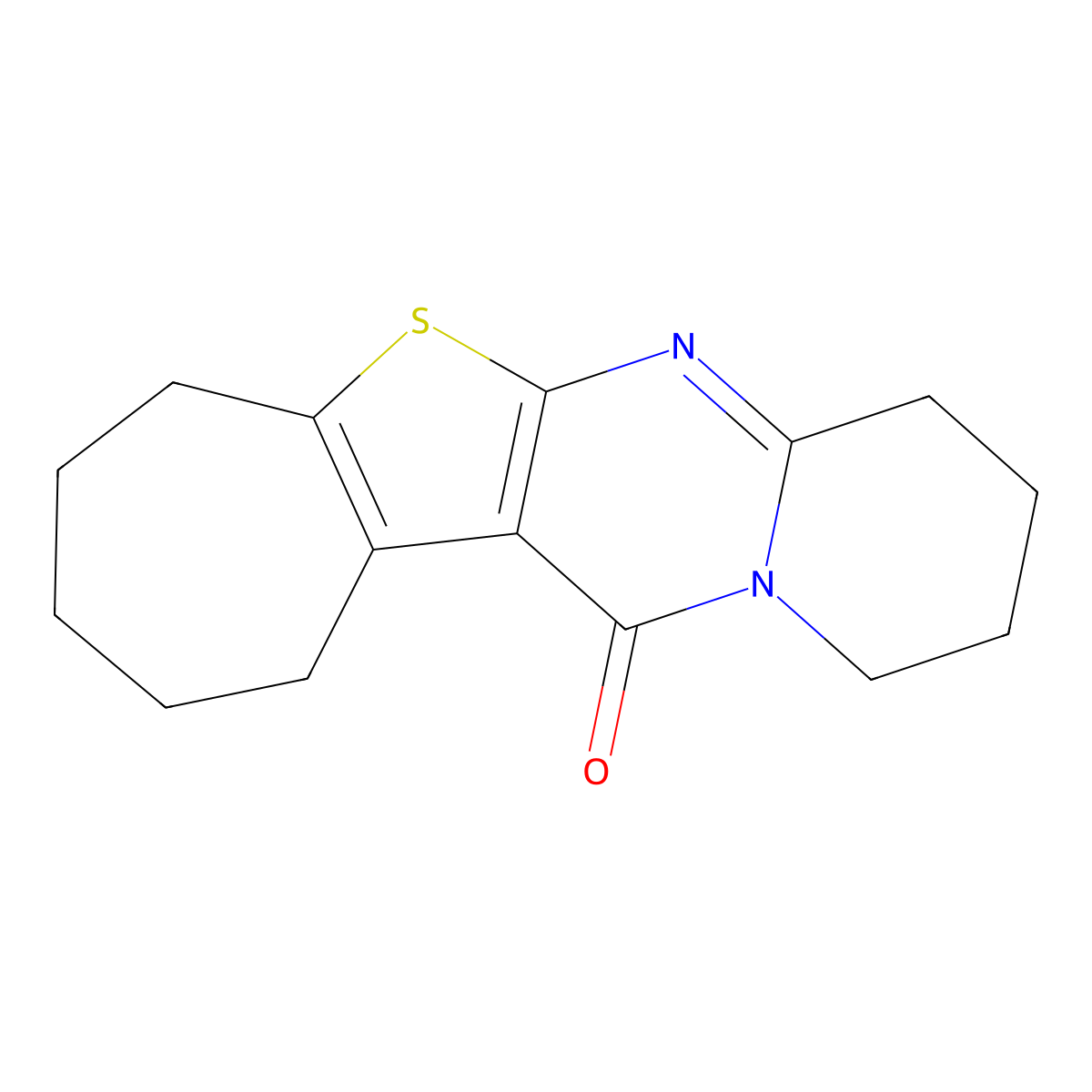 2,3,4,7,8,9,10,11-octahydro-1H,12H-cyclohepta[4,5]thieno[2,3-d]pyrido[1,2-a]pyrimidin-12-one molecular structure, CAS 102254-57-9